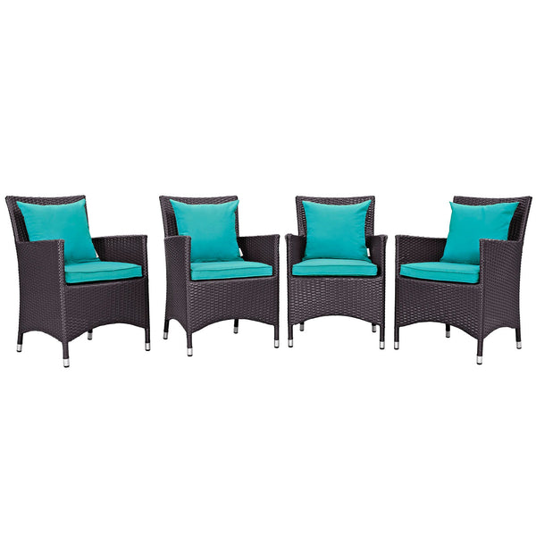 Modway Convene 4 Piece Outdoor Patio Dining Set