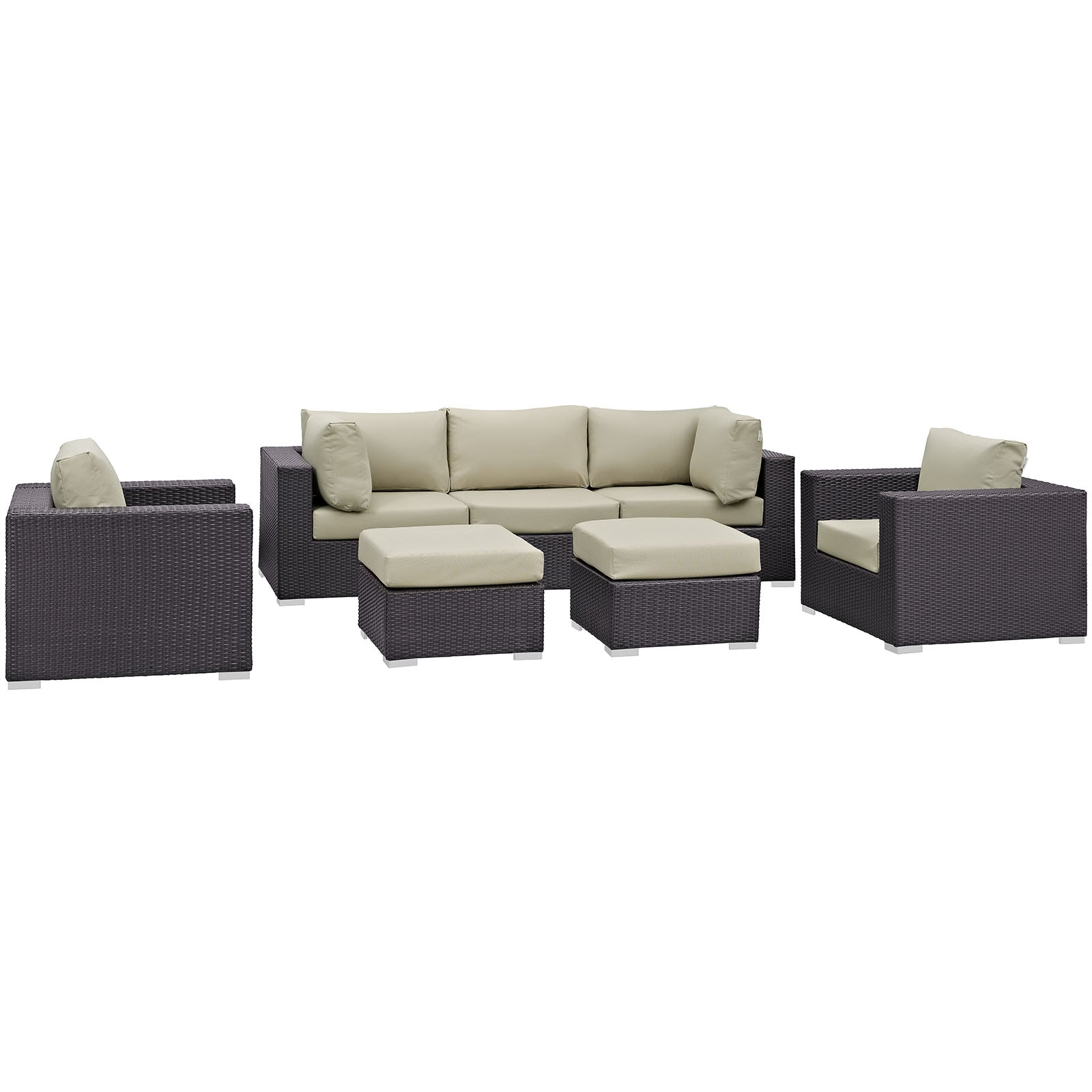 Modway Convene 7 Piece Outdoor Patio Sectional Set - EEI-2200 | Outdoor Sofas, Loveseats & Sectionals | Modishstore-28