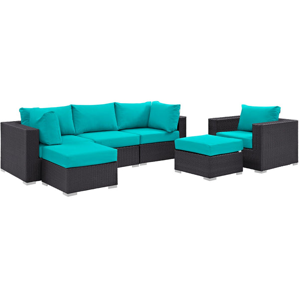 Modway Convene 6 Piece Outdoor Patio Sectional Set - EEI-2207 | Outdoor Sofas, Loveseats & Sectionals | Modishstore-32