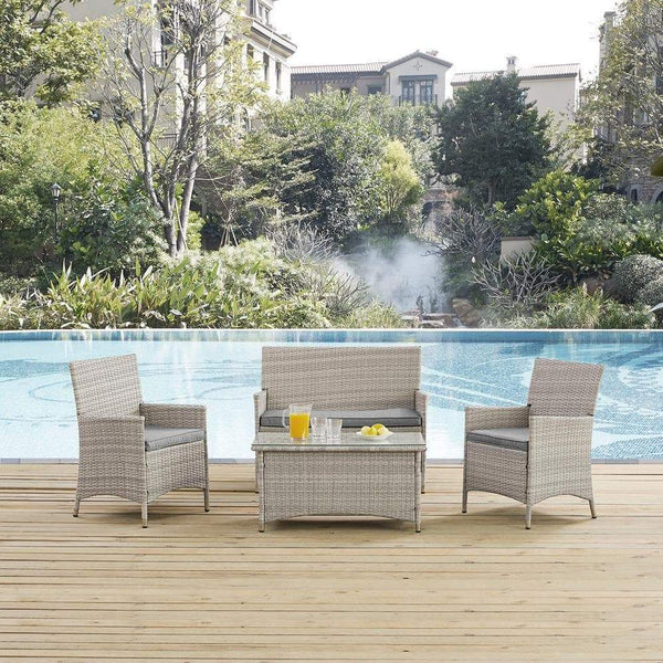 Modway Bridge 4 Piece Outdoor Patio Rattan Conversation Set | Outdoor Sofas, Loveseats & Sectionals | Modishstore-9