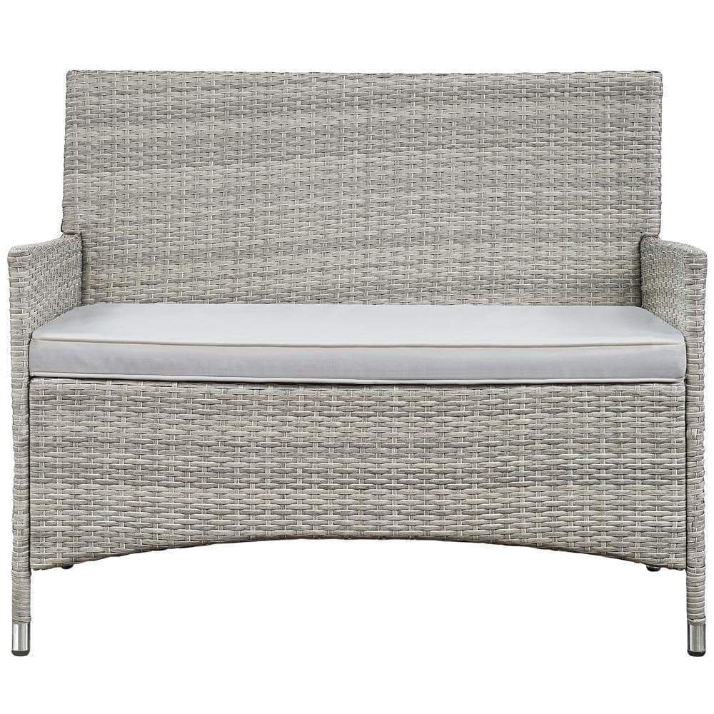 Modway Bridge 4 Piece Outdoor Patio Rattan Conversation Set | Outdoor Sofas, Loveseats & Sectionals | Modishstore-42