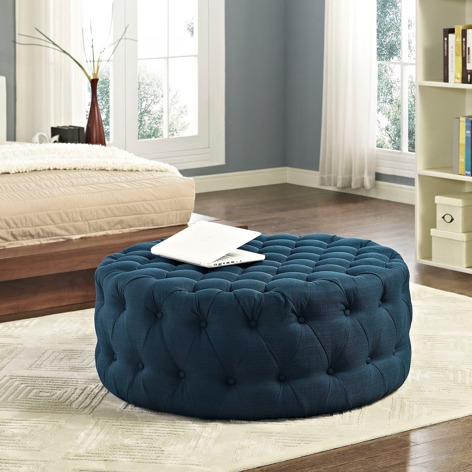Modway Amour Upholstered Fabric Ottoman | Ottomans | Modishstore-14