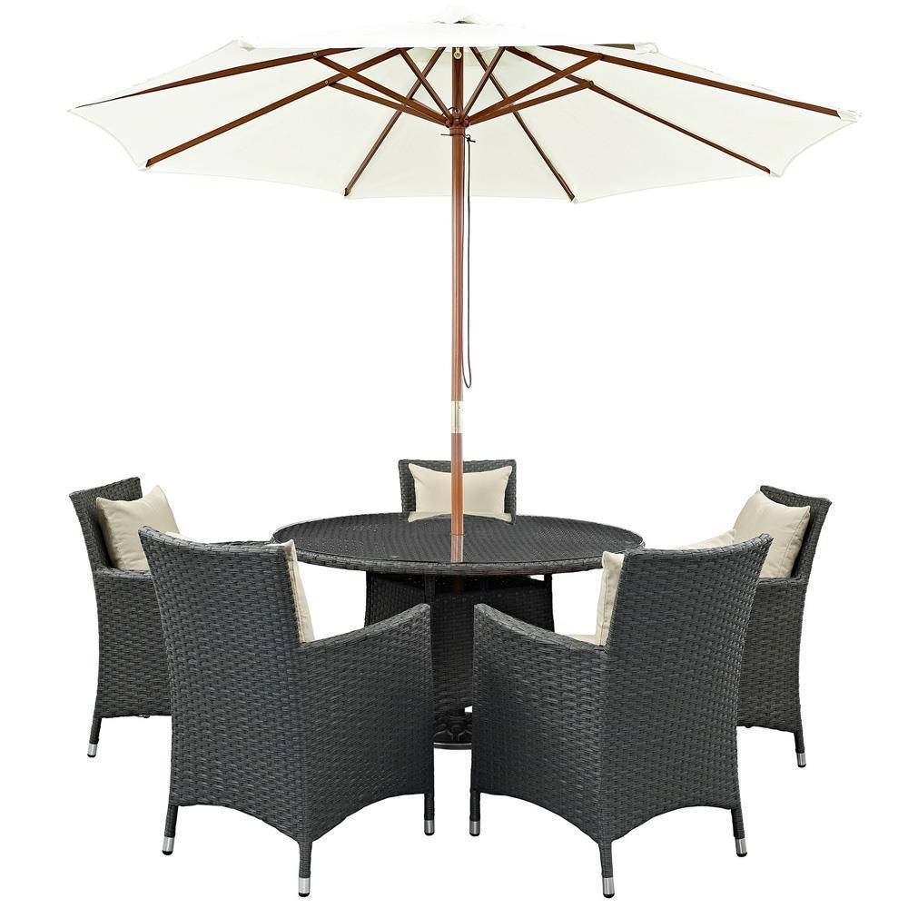 Modway Sojourn 7 Piece Outdoor Patio Sunbrella Dining Set - EEI-2246 | Outdoor Dining Set | Modishstore-2
