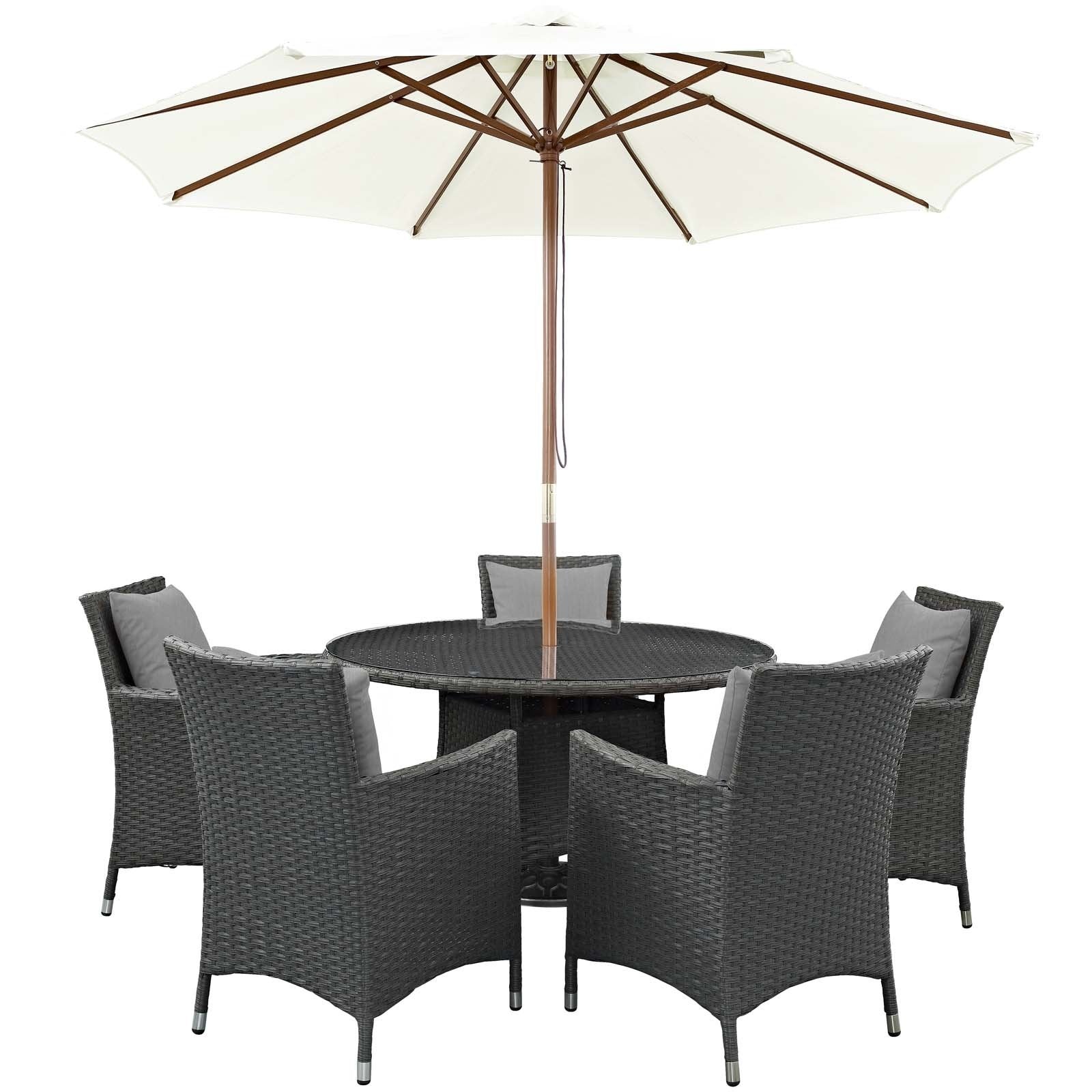Modway Sojourn 7 Piece Outdoor Patio Sunbrella Dining Set - EEI-2246 | Outdoor Dining Set | Modishstore-10