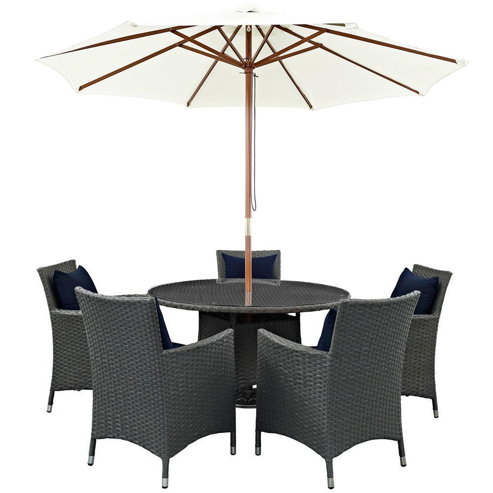 Modway Sojourn 7 Piece Outdoor Patio Sunbrella Dining Set - EEI-2246 | Outdoor Dining Set | Modishstore-8
