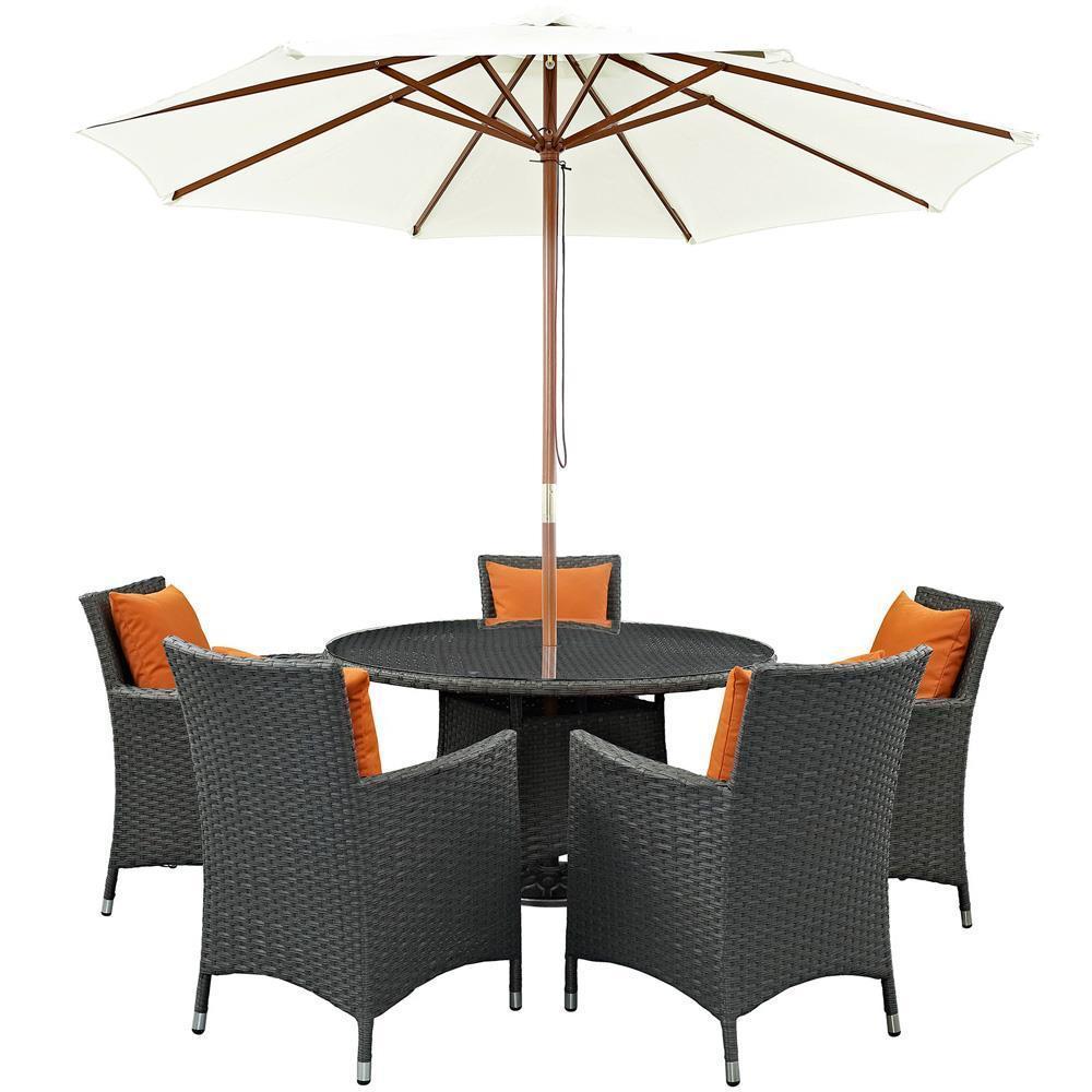Modway Sojourn 7 Piece Outdoor Patio Sunbrella Dining Set - EEI-2246 | Outdoor Dining Set | Modishstore-4