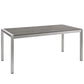 Modway Shore Outdoor Patio Aluminum Dining Table - Silver Gray | Dining Tables | Modishstore-3