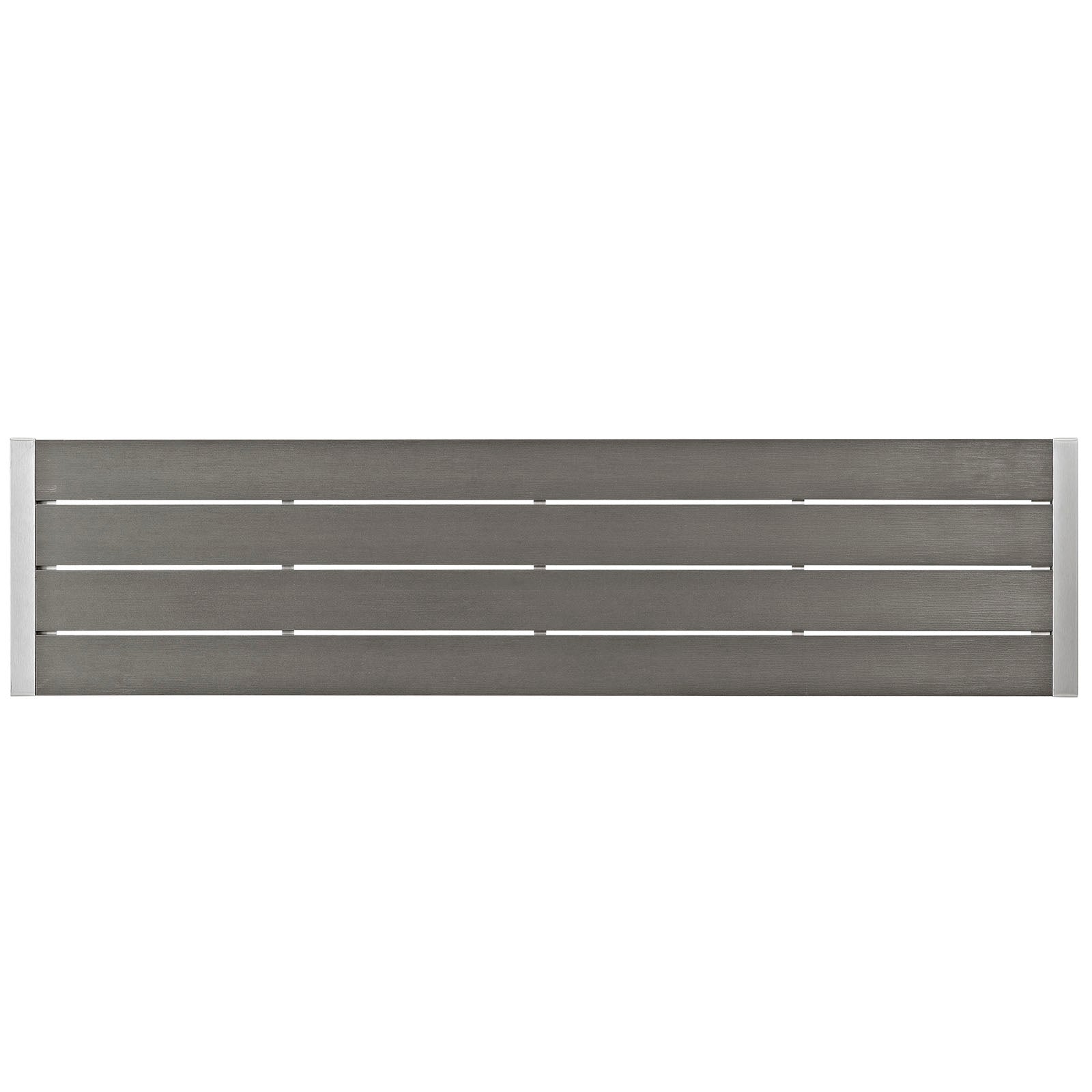 Modway Shore Outdoor Patio Aluminum Bench - Silver Gray | Stools & Benches | Modishstore-2