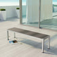 Modway Shore Outdoor Patio Aluminum Bench - Silver Gray | Stools & Benches | Modishstore