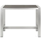 Modway Shore Outdoor Patio Aluminum Rectangle Bar Table - Silver Gray | Bar Table | Modishstore-3
