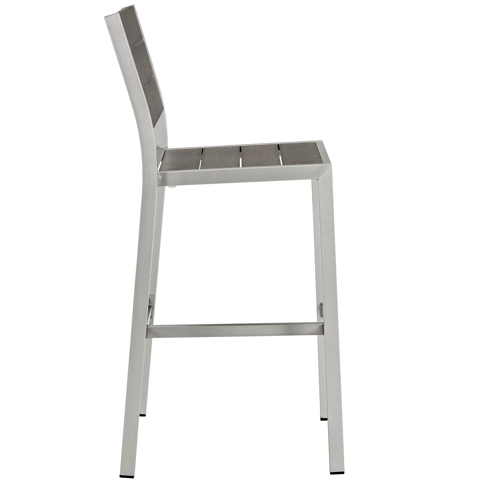 Modway Shore Outdoor Patio Aluminum Armless Bar Stool - Silver Gray | Bar Stools | Modishstore-3