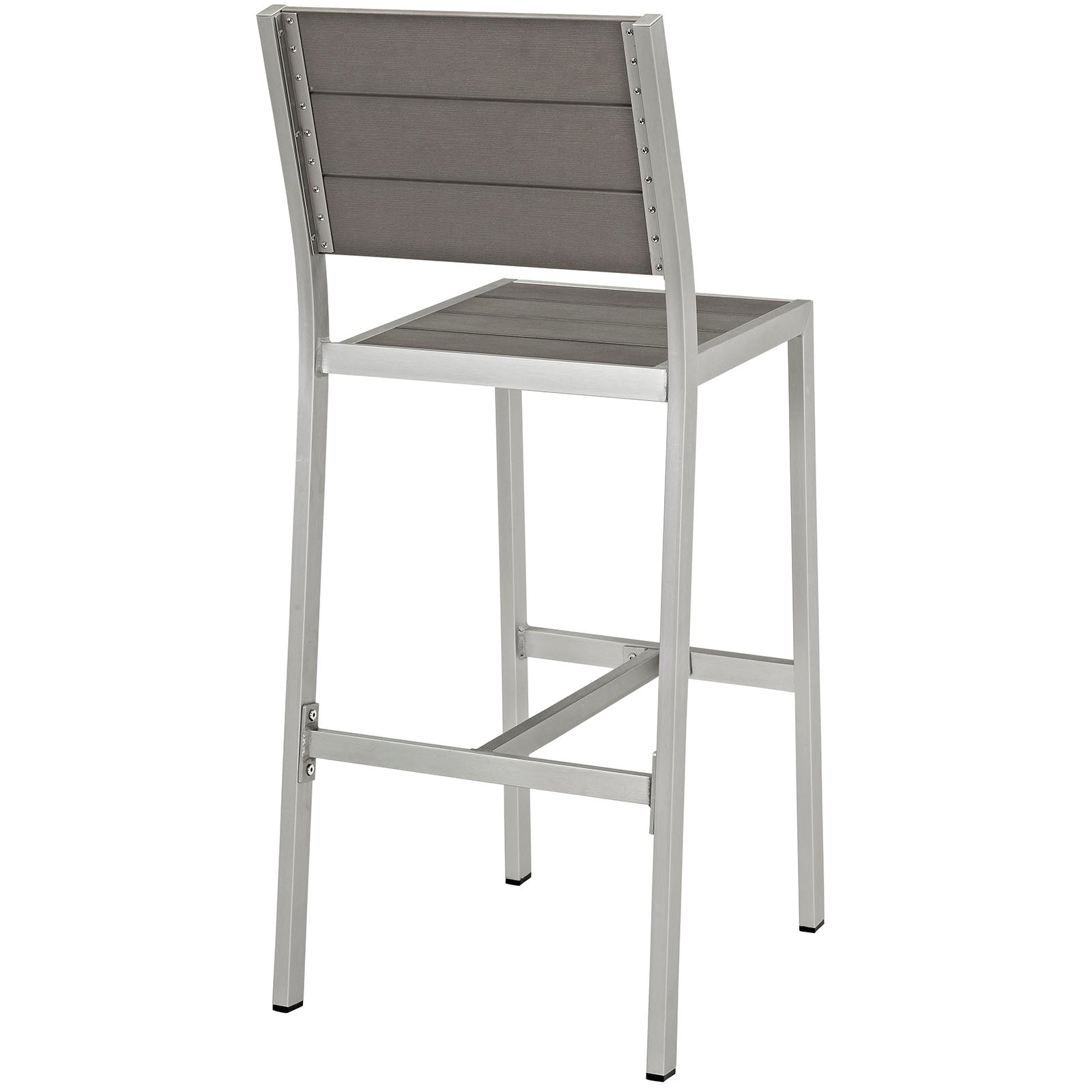 Modway Shore Outdoor Patio Aluminum Armless Bar Stool - Silver Gray | Bar Stools | Modishstore-4