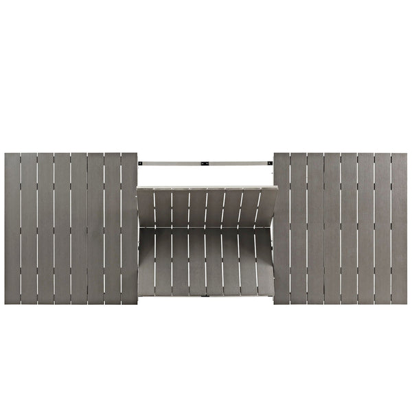 Modway Shore Outdoor Patio Wood Dining Table - Silver Gray | Dining Tables | Modishstore-3