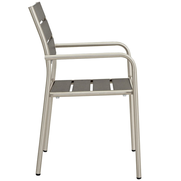 Modway Shore Outdoor Patio Aluminum Dining Chair - Silver Gray