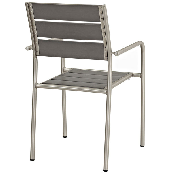 Modway Shore Outdoor Patio Aluminum Dining Chair - Silver Gray
