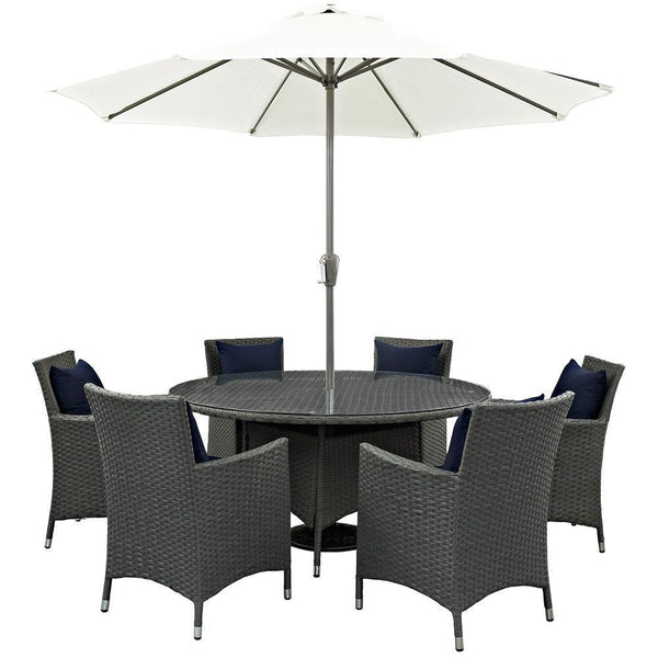 Modway Sojourn 8 Piece Outdoor Patio Sunbrella Dining Set | Dining Sets | Modishstore-11