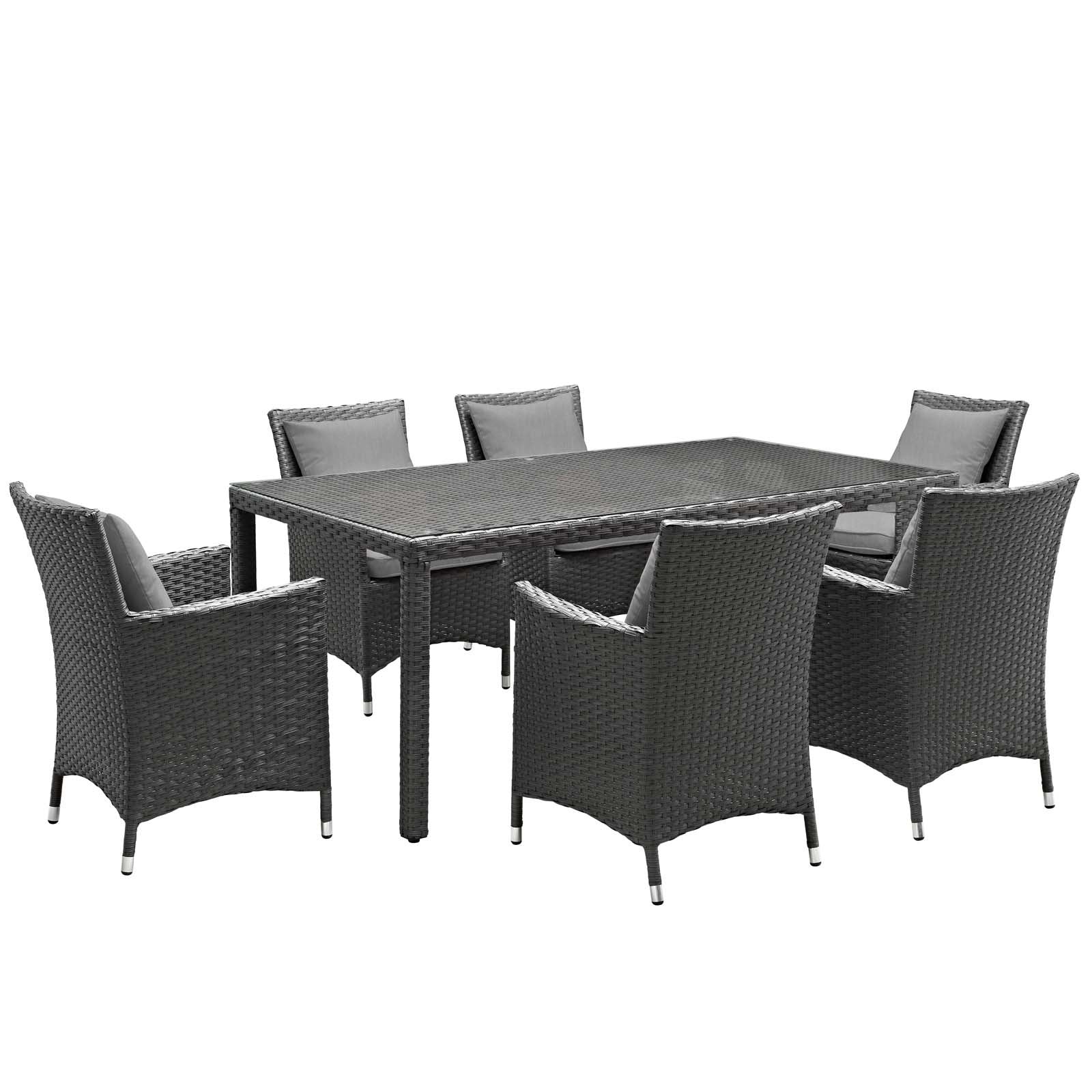 Modway Sojourn 7 Piece Outdoor Patio Sunbrella Dining Set - EEI-2271 | Outdoor Dining Set | Modishstore-22