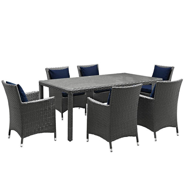 Modway Sojourn 7 Piece Outdoor Patio Sunbrella Dining Set - EEI-2271 | Outdoor Dining Set | Modishstore-8