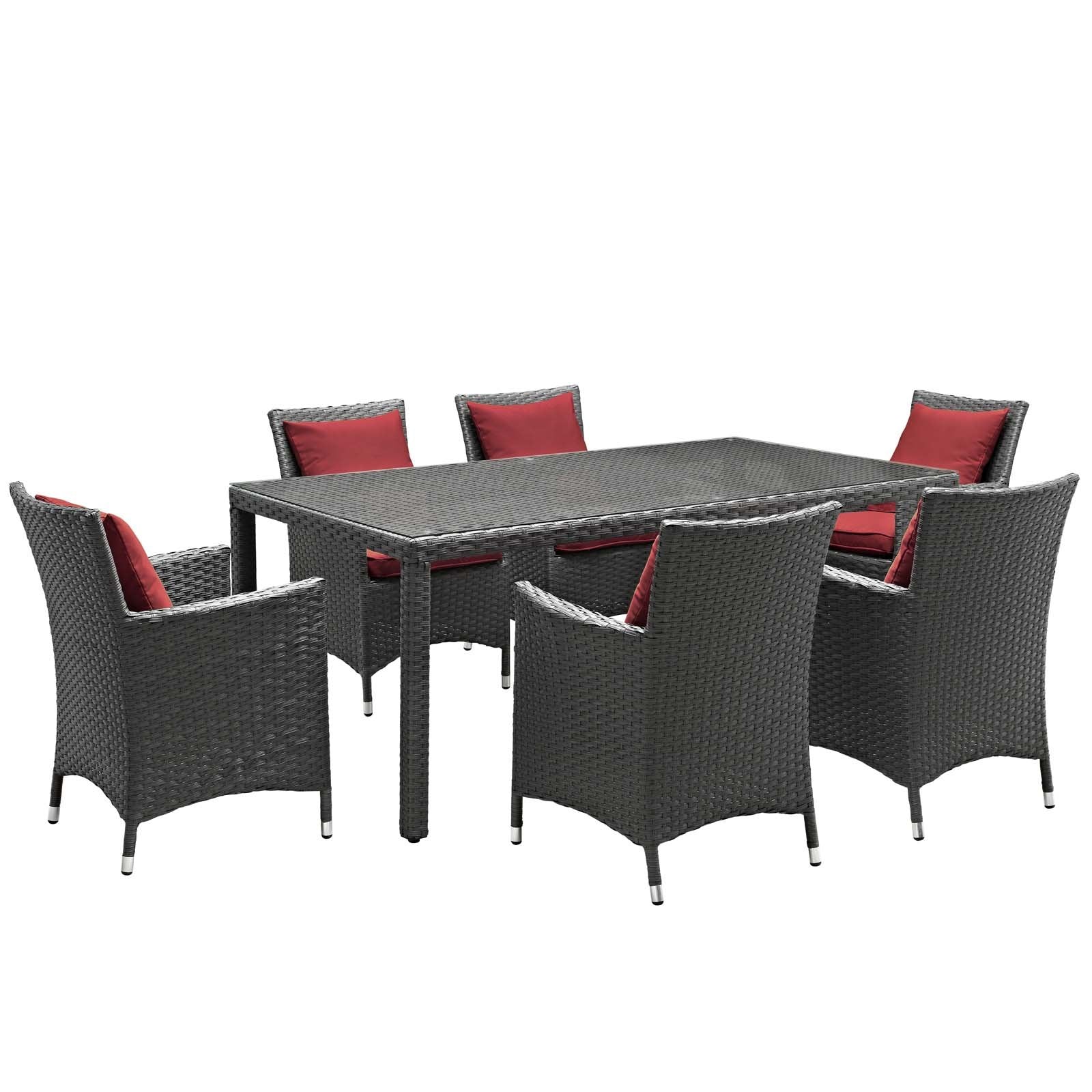 Modway Sojourn 7 Piece Outdoor Patio Sunbrella Dining Set - EEI-2271 | Outdoor Dining Set | Modishstore-25