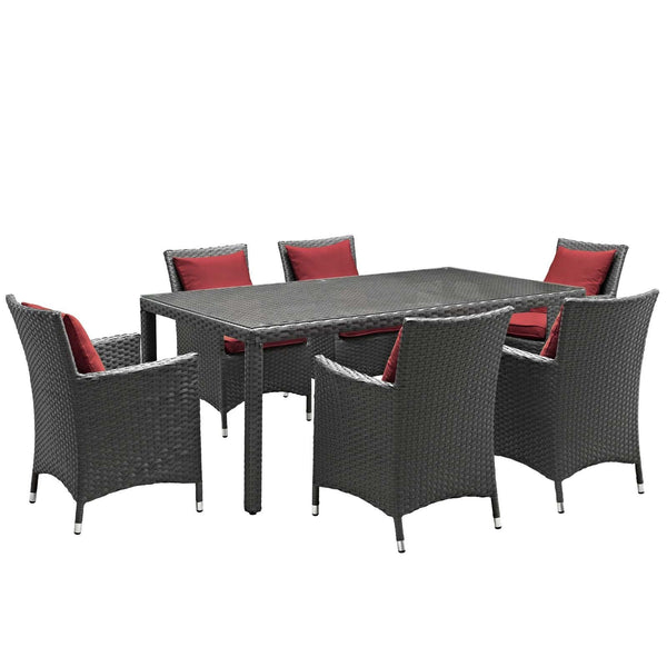Modway Sojourn 7 Piece Outdoor Patio Sunbrella Dining Set - EEI-2271 | Outdoor Dining Set | Modishstore-25