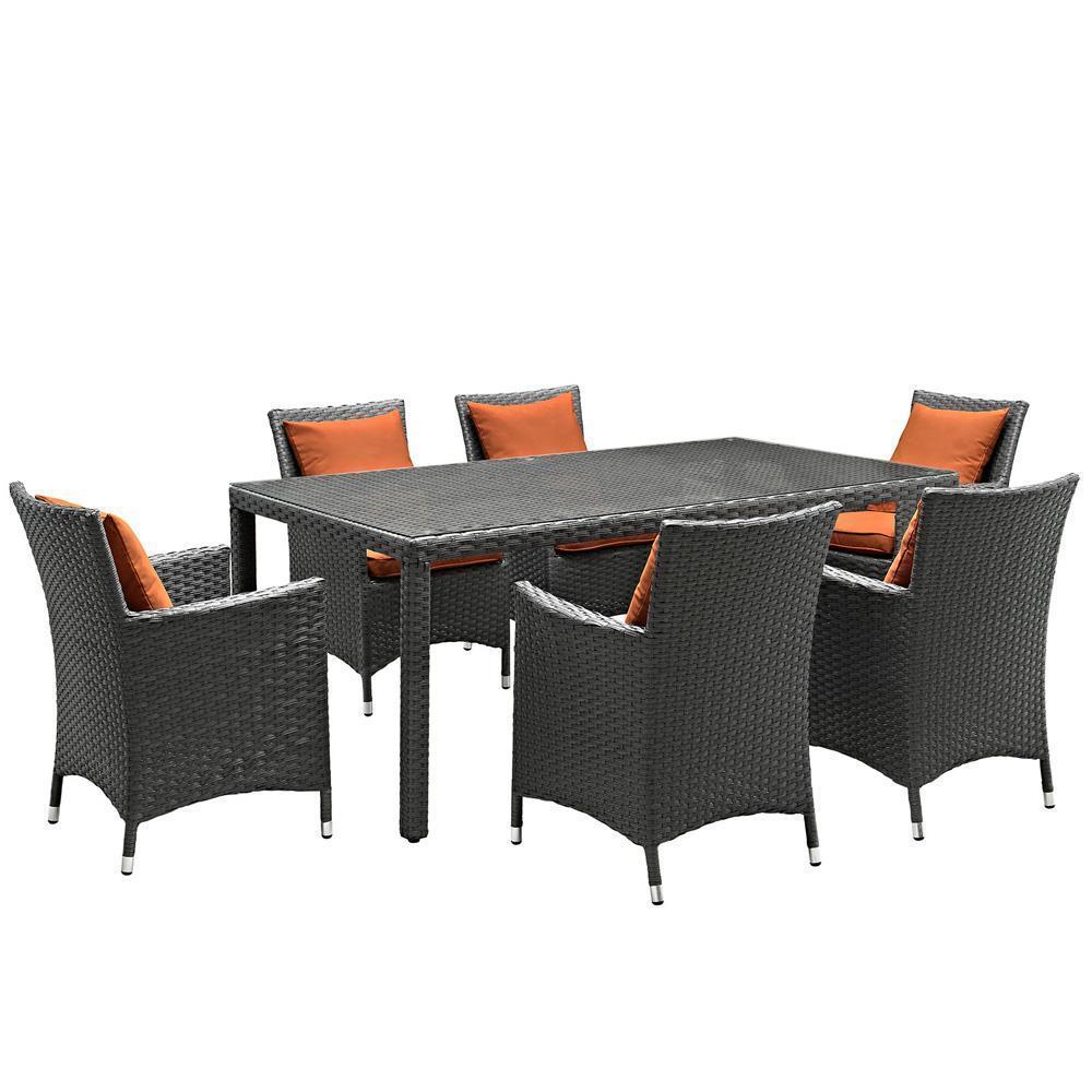 Modway Sojourn 7 Piece Outdoor Patio Sunbrella Dining Set - EEI-2271 | Outdoor Dining Set | Modishstore-14