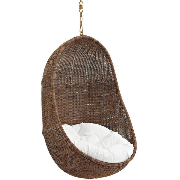 Modway Bean Outdoor Patio Wood Swing - Coffee White | Outdoor Porch Swings | Modishstore-4