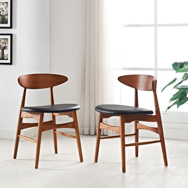 Modway Ebee Dining Chair - Walnut Black | Dining Chairs | Modishstore