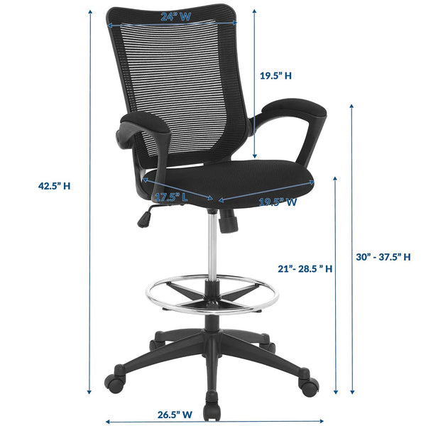 Modway Project Drafting Chair - Black | Office Chairs | Modishstore-7