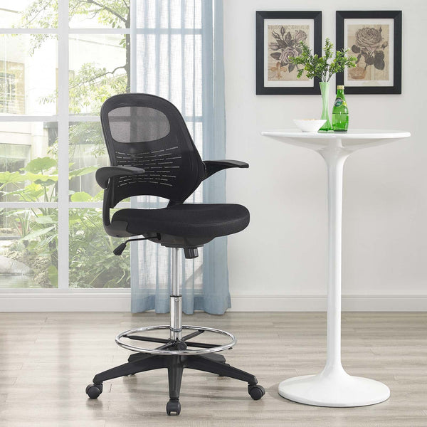 Modway Advance Drafting Chair - Black | Office Chairs | Modishstore