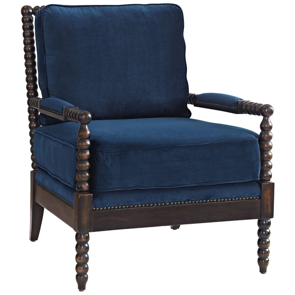 Modway Revel Upholstered Fabric Armchair - Navy | Armchairs | Modishstore-5