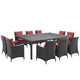 Modway Sojourn 11 Piece Outdoor Patio Sunbrella Dining Set - EEI-2311 | Outdoor Dining Set | Modishstore-24