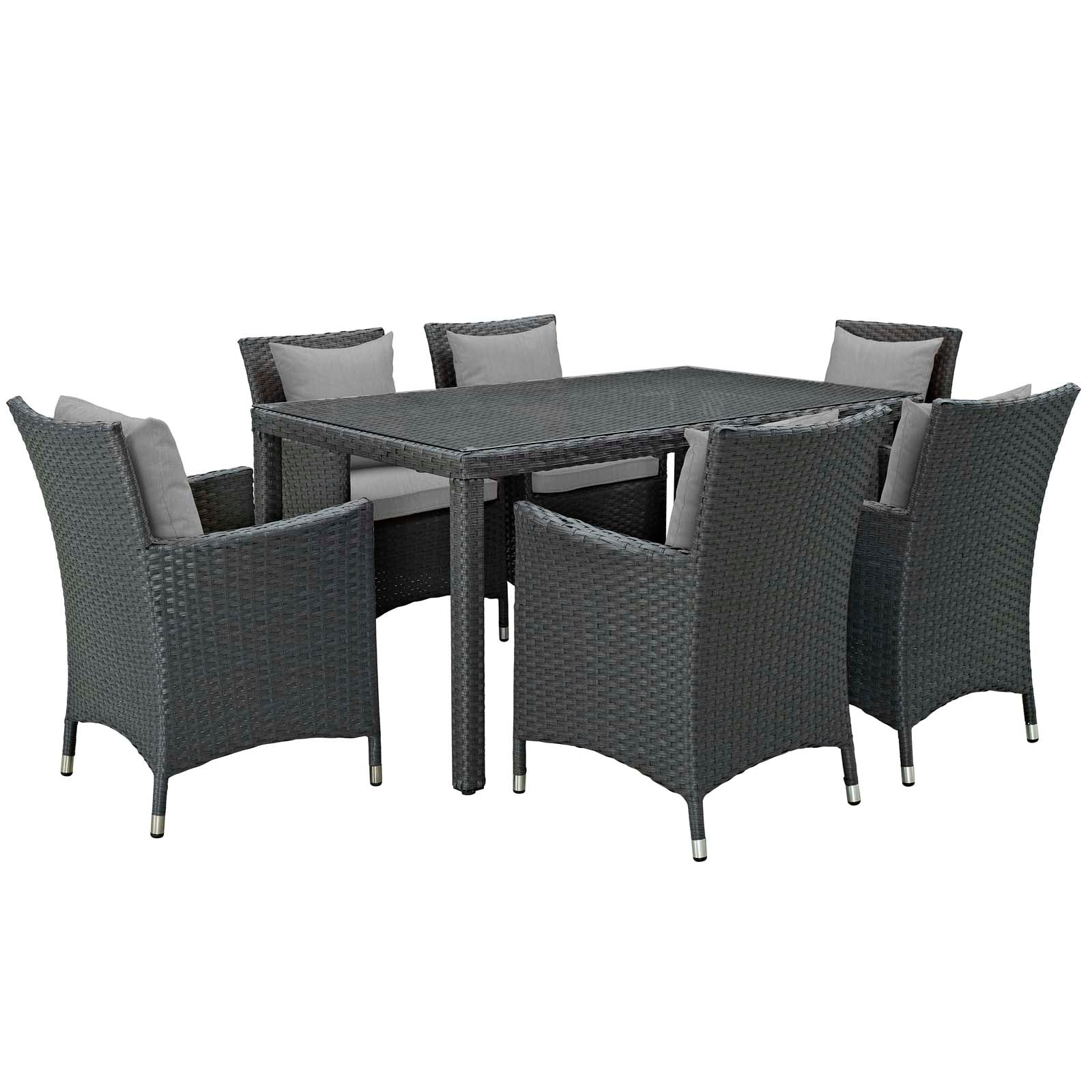 Modway Sojourn 7 Piece Outdoor Patio Sunbrella Dining Set - EEI-2312 | Outdoor Dining Set | Modishstore-31