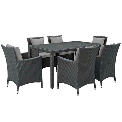 Modway Sojourn 7 Piece Outdoor Patio Sunbrella Dining Set - EEI-2312 | Outdoor Dining Set | Modishstore-31