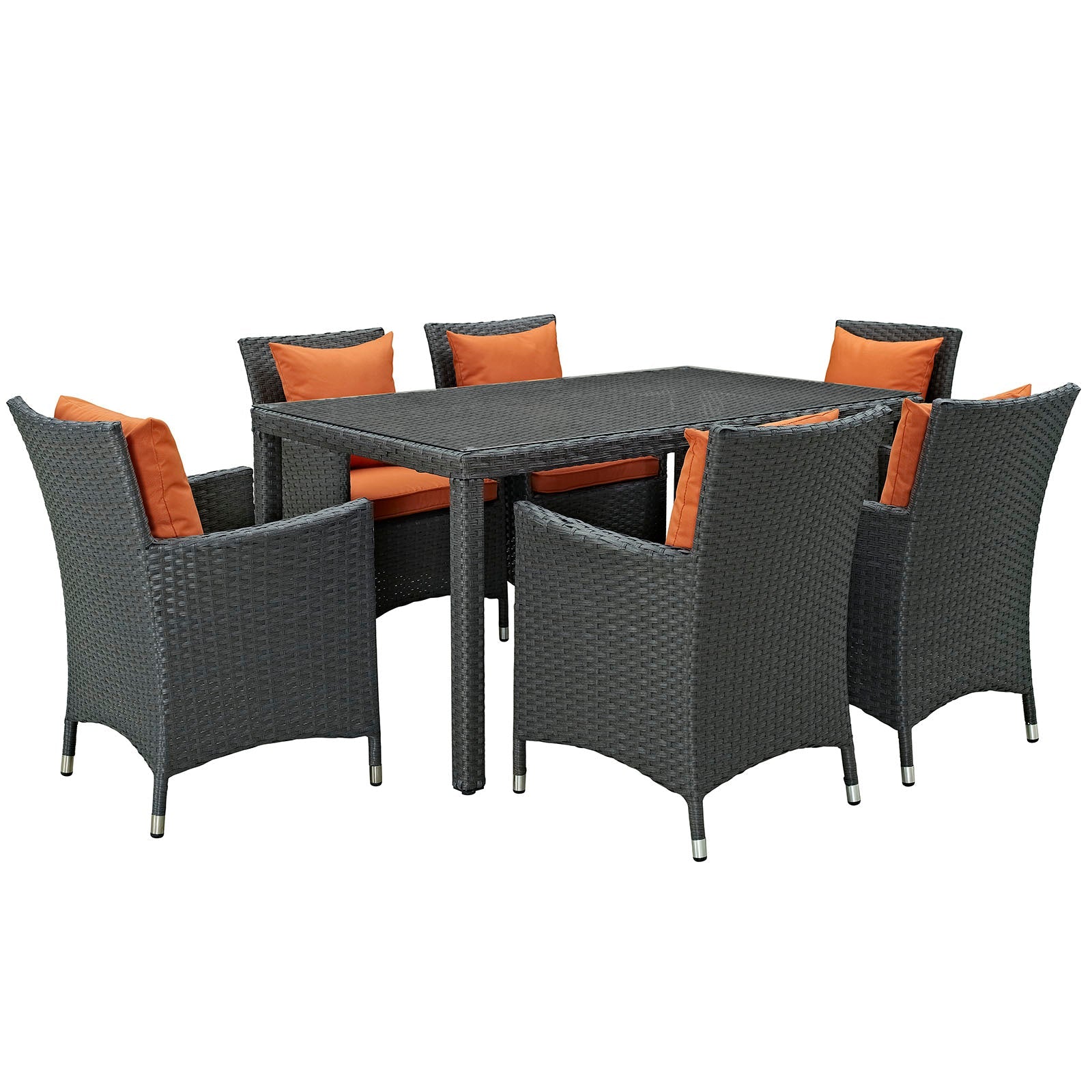 Modway Sojourn 7 Piece Outdoor Patio Sunbrella Dining Set - EEI-2312 | Outdoor Dining Set | Modishstore-28