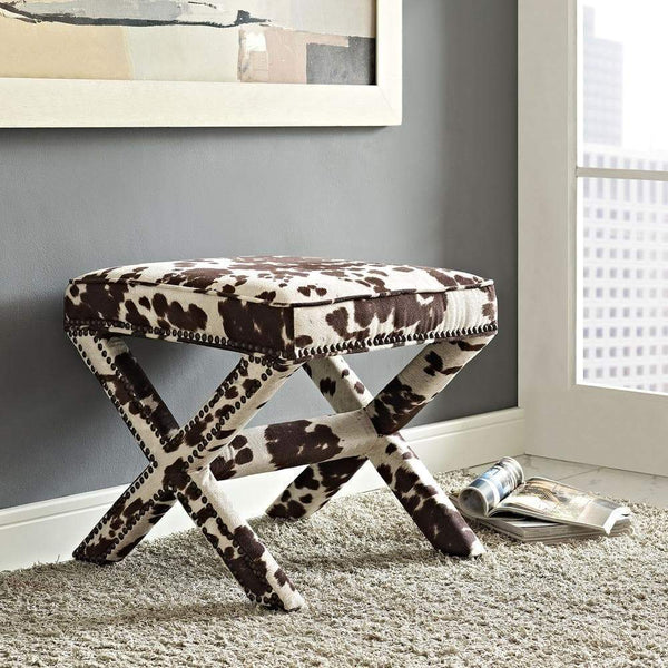 Modway Rivet Upholstered Fabric Bench - Cow | Stools & Benches | Modishstore-2