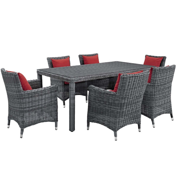 Modway Summon 7 Piece Outdoor Patio Sunbrella Dining Set - EEI-2330 | Dining Sets | Modishstore-22