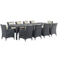 Modway Summon 11 Piece Outdoor Patio Sunbrella Dining Set - EEI-2332 | Outdoor Dining Set | Modishstore-2