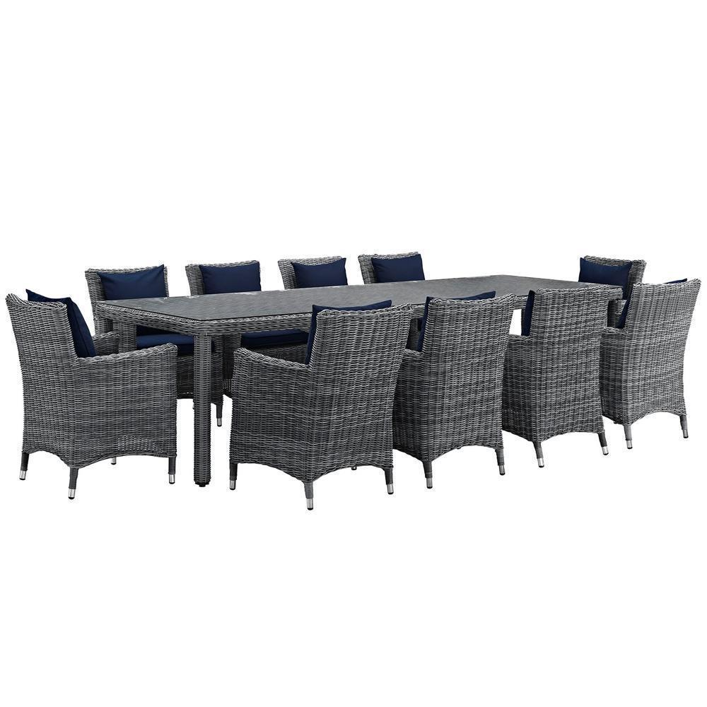 Modway Summon 11 Piece Outdoor Patio Sunbrella Dining Set - EEI-2332 | Outdoor Dining Set | Modishstore-17