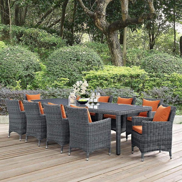 Modway Summon 11 Piece Outdoor Patio Sunbrella Dining Set - EEI-2332 | Outdoor Dining Set | Modishstore-14