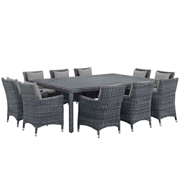 Modway Summon 11 Piece Outdoor Patio Sunbrella Dining Set - EEI-2333 | Dining Sets | Modishstore-25