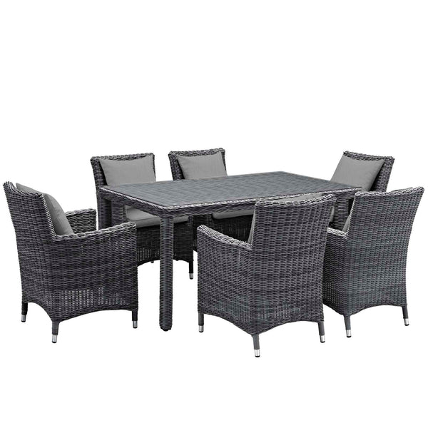 Modway Summon 7 Piece Outdoor Patio Sunbrella Dining Set - EEI-2334 | Dining Sets | Modishstore-26