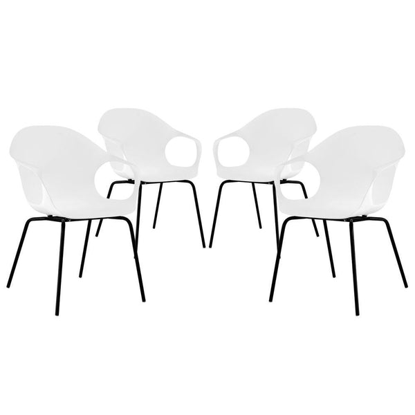 Modway Swerve Dining Set Set of 4 - White | Dining Sets | Modishstore-2