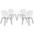 Modway Swerve Dining Set Set of 4 - White | Dining Sets | Modishstore-2