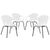 Modway Swerve Dining Set Set of 4 - White | Dining Sets | Modishstore-2