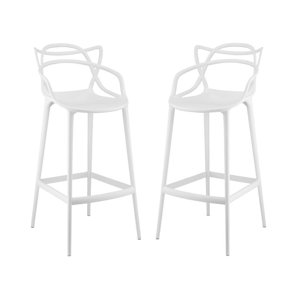 Modway Entangled Bar Stool Set of 2 - White | Bar Stools | Modishstore-4
