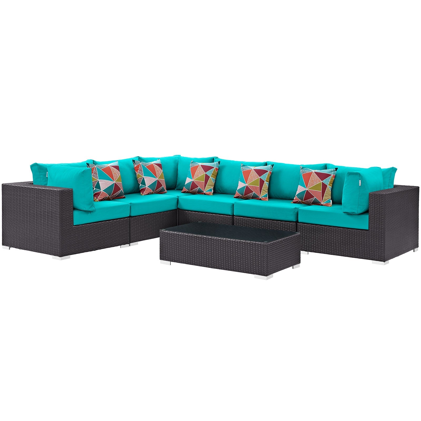 Modway Convene 7 Piece Outdoor Patio Sectional Set - EEI-2361 | Outdoor Sofas, Loveseats & Sectionals | Modishstore-20