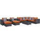 Modway Summon 10 Piece Outdoor Patio Sunbrella Sectional Set | Outdoor Sofas, Loveseats & Sectionals | Modishstore-9