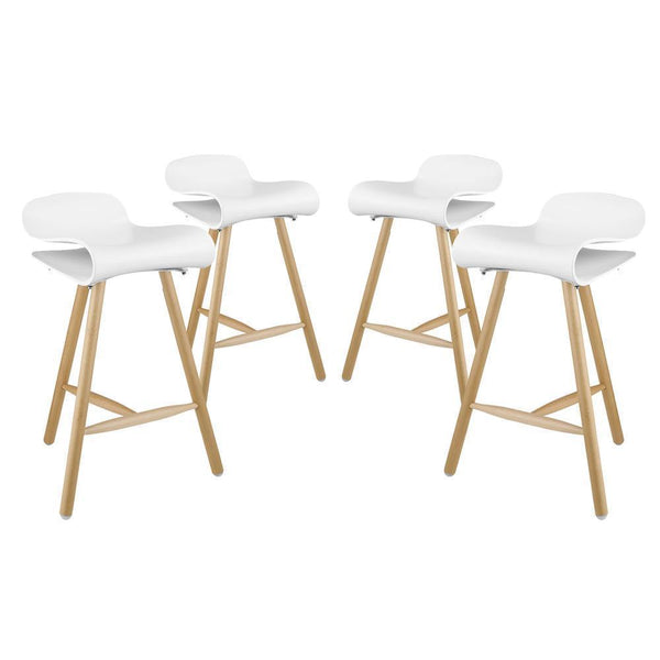 Modway Clip Bar Stool Set of 4 - White | Bar Stools | Modishstore-2