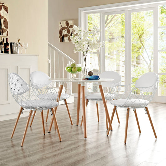 Modway Basket Dining Set Set of 4 - White | Dining Sets | Modishstore