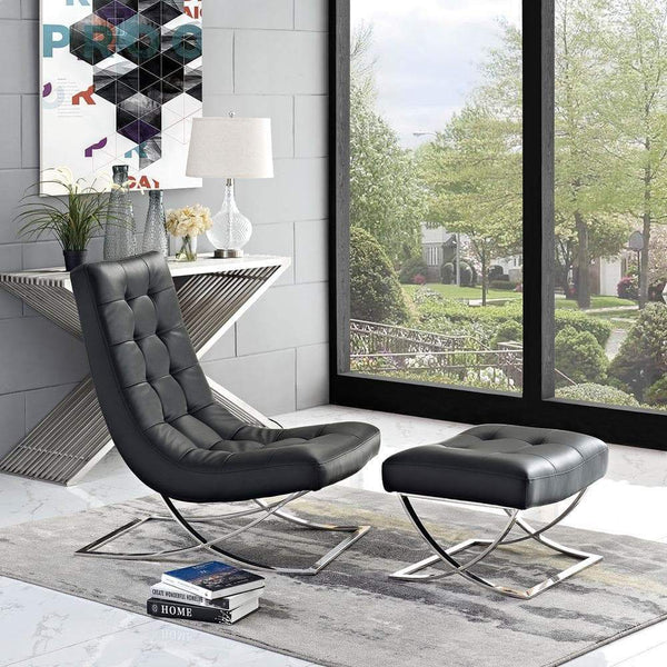 Modway Slope Living Room Set Set of 2 - Black | Chairs & Recliners | Modishstore